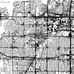 1:1 square aspect ratio vector road map of the city of  Arlington Texas in the United States of America with black roads on a white background.