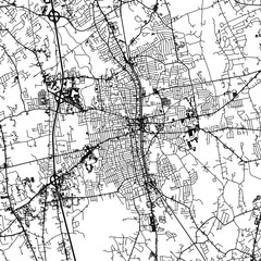 Obraz premium 1:1 square aspect ratio vector road map of the city of Brockton Massachusetts in the United States of America with black roads on a white background.
