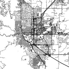 1:1 square aspect ratio vector road map of the city of  Boulder Colorado in the United States of America with black roads on a white background.
