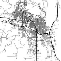 1:1 square aspect ratio vector road map of the city of  Butte Montana in the United States of America with black roads on a white background.