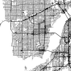 1:1 square aspect ratio vector road map of the city of  Cape Coral Florida in the United States of America with black roads on a white background.