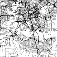 Fototapeta premium 1:1 square aspect ratio vector road map of the city of Chesapeake Virginia in the United States of America with black roads on a white background.