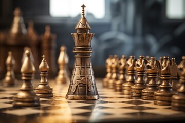 closeup of a chess game in progress