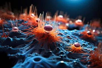Fotobehang Intricate macro exploration of microscopic parasites under high-powered microscopic lens  © AI Petr Images