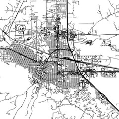 1:1 square aspect ratio vector road map of the city of  Helena Montana in the United States of America with black roads on a white background.