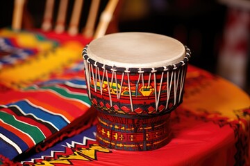 close up of kwanzaa traditional drum