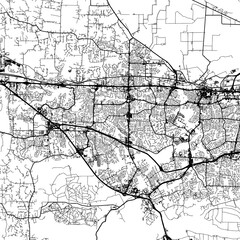 1:1 square aspect ratio vector road map of the city of  O'Fallon Missouri in the United States of America with black roads on a white background.