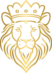 Golden lion with crown