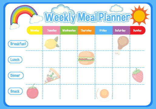 Children's Weekly Meal Planner Schedule Template