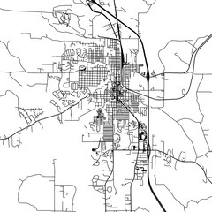 1:1 square aspect ratio vector road map of the city of  Sheridan Wyoming in the United States of America with black roads on a white background.
