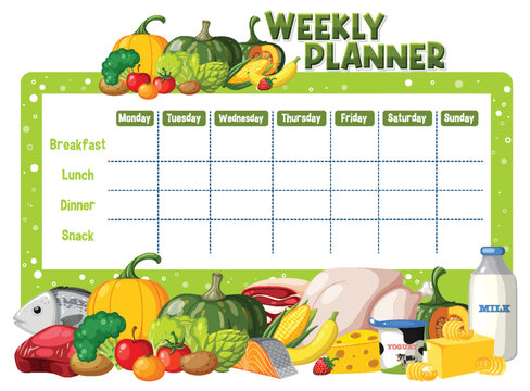 Children's Weekly Meal Planner Schedule Template