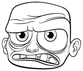 Obraz premium Grumpy Old Man Cartoon Illustration Outline