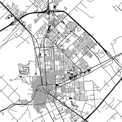 1:1 square aspect ratio vector road map of the city of  Victory Texas in the United States of America with black roads on a white background.