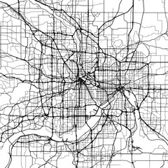 1:1 square aspect ratio vector road map of the city of  Twin cities Minnesota in the United States of America with black roads on a white background.