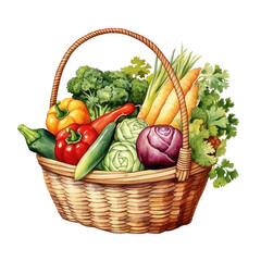 Farmer market vegetable shop and basket clipart