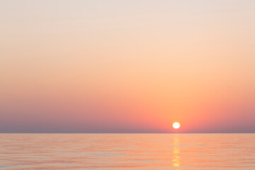 sun rising above Mediterranean sea at summer - obrazy, fototapety, plakaty