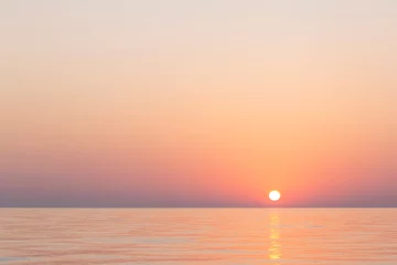 Poster sun rising above Mediterranean sea at summer © romantiche
