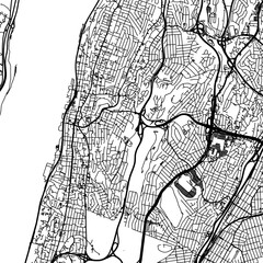 1:1 square aspect ratio vector road map of the city of  Yonkers New York in the United States of America with black roads on a white background.