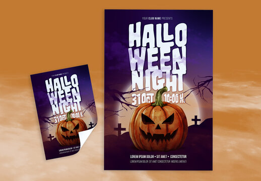 Halloween Party Poster and Flyer Generated by Ai