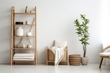 minimalistic bamboo home decoration in a clean, clutter-free room