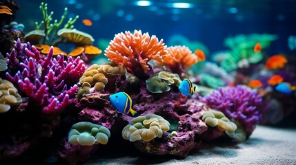 Colorful coral home to diverse aquatic creatures
