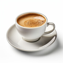 cup of coffee on white background. Made with genreative ai