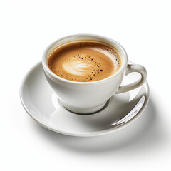 cup of coffee on white background. Made with genreative ai