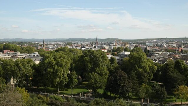 Amazing View on the City of Bad Kreuznach from the Popular Landmark Teetempel  on a Mountain