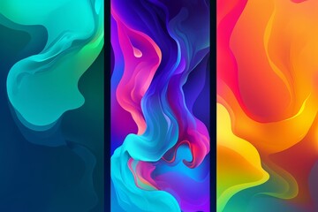 Three colorful abstract banners
