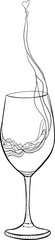 Celebration Elegance wine glass line art - 655647959