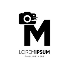 Letter M Initial Photography Logo Design Vector Icon Graphic Emblem Illustration 