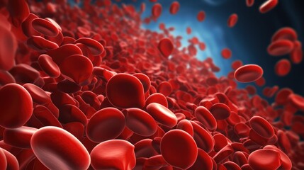 Fototapeta premium hemoglobin cells floating in blood