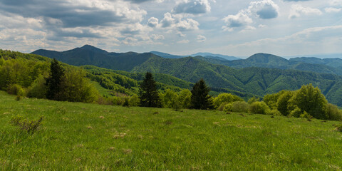 View from Magura hill in Velka Fatra mountains in Slovakia