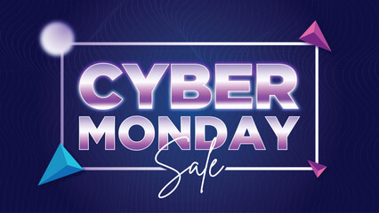 Sleek and Modern Cyber Monday Sale Banner in Vector