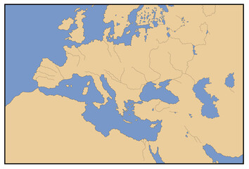 Obraz premium Middle East and Europe map drawing
