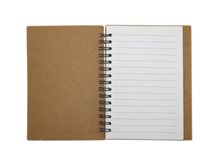 Blank notebook paper with ring spine on transparent background png file