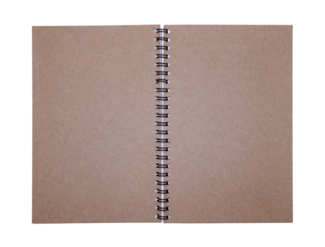 Blank notebook paper with ring spine on transparent background png file