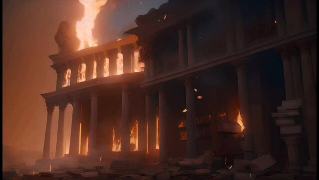 Fire at the Great Library of Alexandria