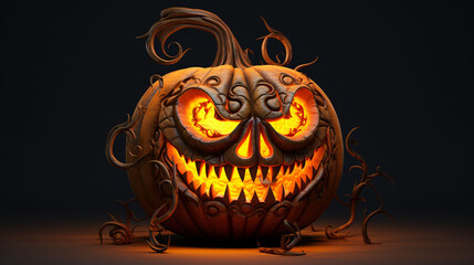 Creepy Halloween Jack-o'-Lantern