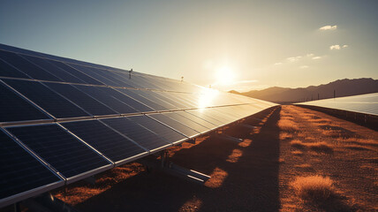 Solar panels in the desert