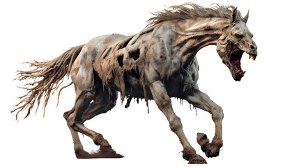 Zombie horse isolated on transparent background PNG