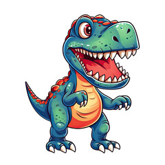 Fototapeta premium Cartoon Dinosaur Fiesta: A Splash of Colorful Prehistory