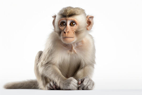Portrait of a monkey on a white background. Studio shot.
