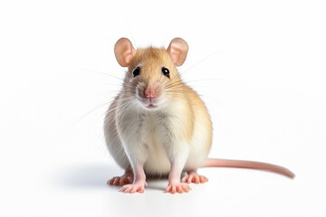 White domestic rat on a isolated background. The rat is a symbol of 2020.