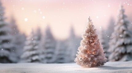 Fototapeta na wymiar Festive Christmas New Year background. Holiday Christmas winter tree