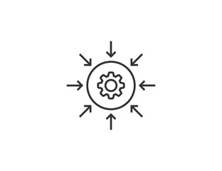 Arrow and point. Concentration icon vector illustration.