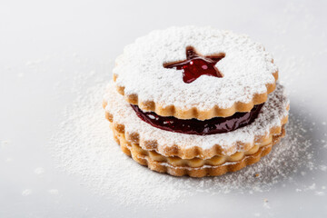 Obraz na płótnie Canvas Christmas cookies with sweet jam