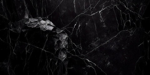 black marble stone texture, grunge background. Generative Ai.