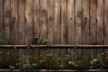 Photo background with wooden fence