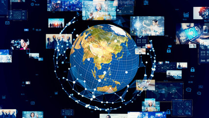 世界の情報　グローバルネットワーク - obrazy, fototapety, plakaty